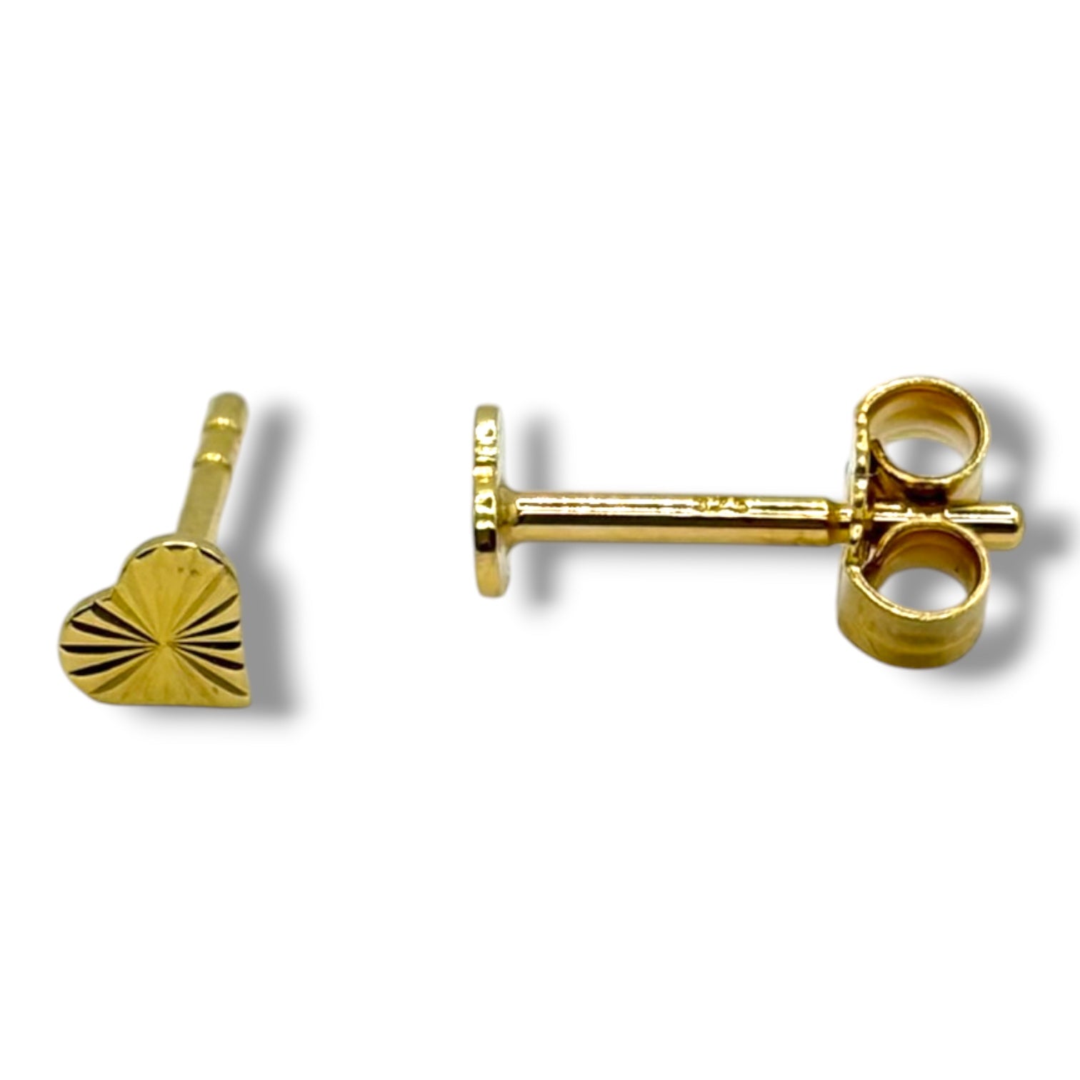 Lunelle Solid Gold Mini Etched Heart Stud