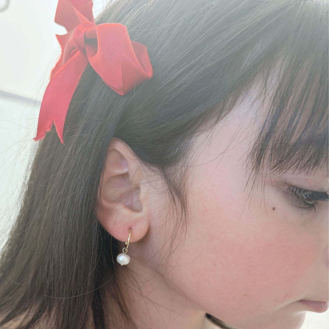 Polly Gold Plated Silver Freshwater Pearl Hoops