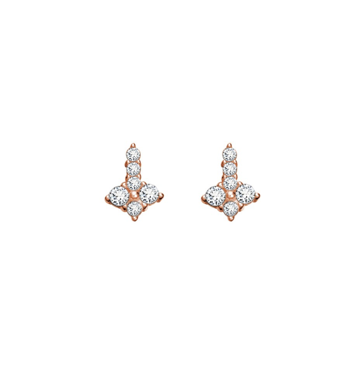 Rosie Rose Gold Plated Silver Sparkling Studs - Caesar Loves Ava