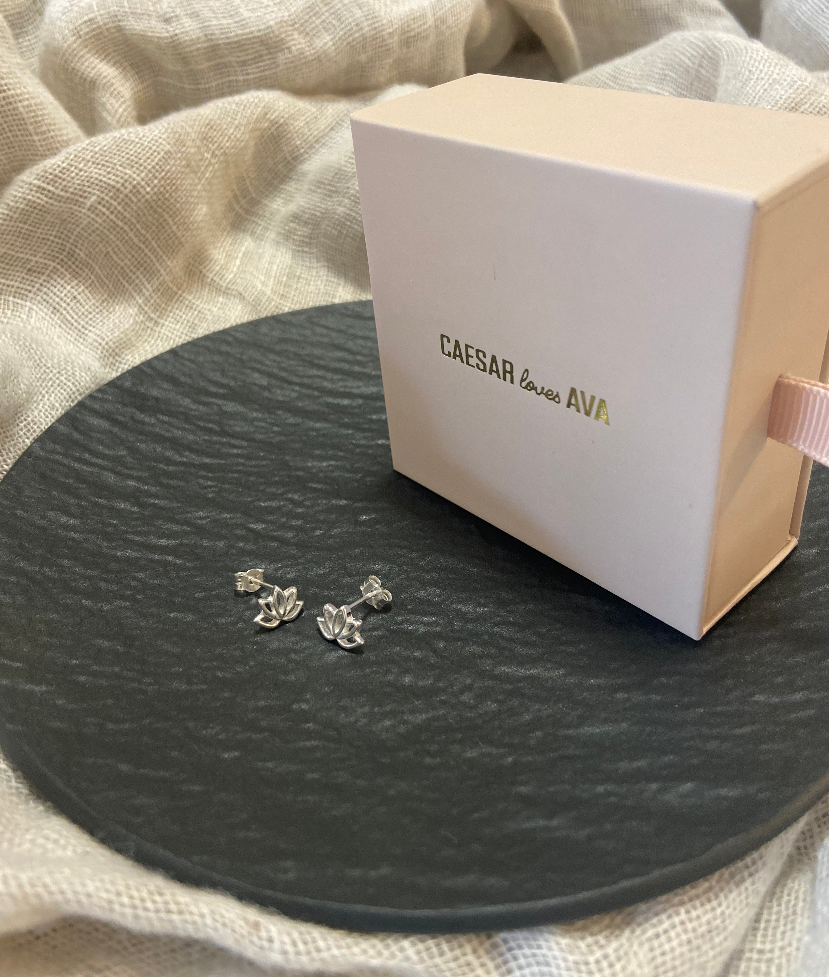 Lennie Sterling Silver Lotus Studs - Caesar Loves Ava