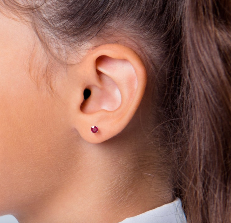 4mm Solid Yellow Gold Birthstone Studs - Caesar Loves Ava