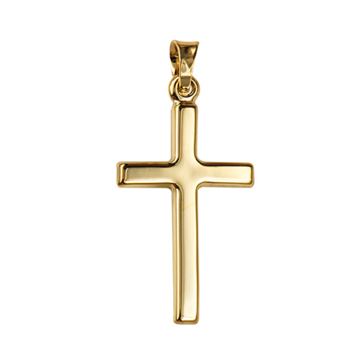 Blair Solid Yellow Gold Plain Cross - Caesar Loves Ava