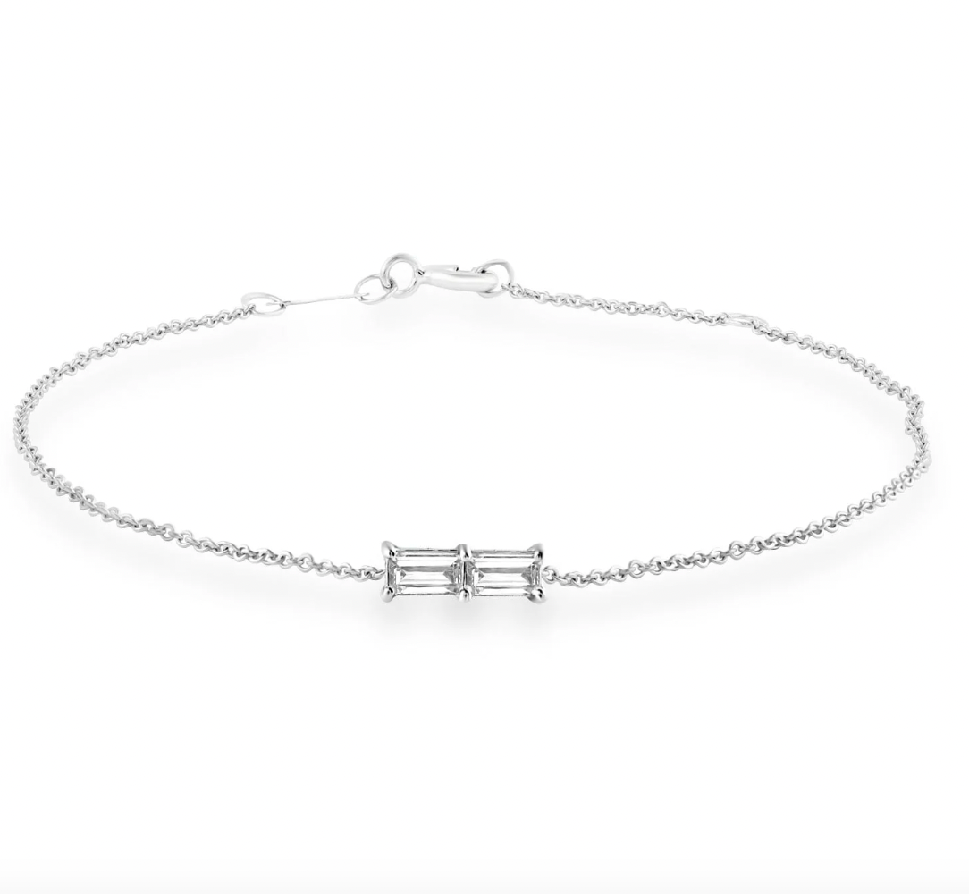 Billie Solid White Gold and Diamond Bracelet - Caesar Loves Ava