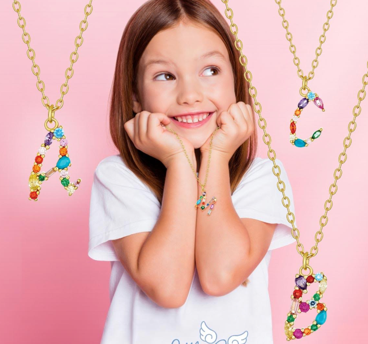 Elsa Dazzling Colourful Initial Necklace - Caesar Loves Ava