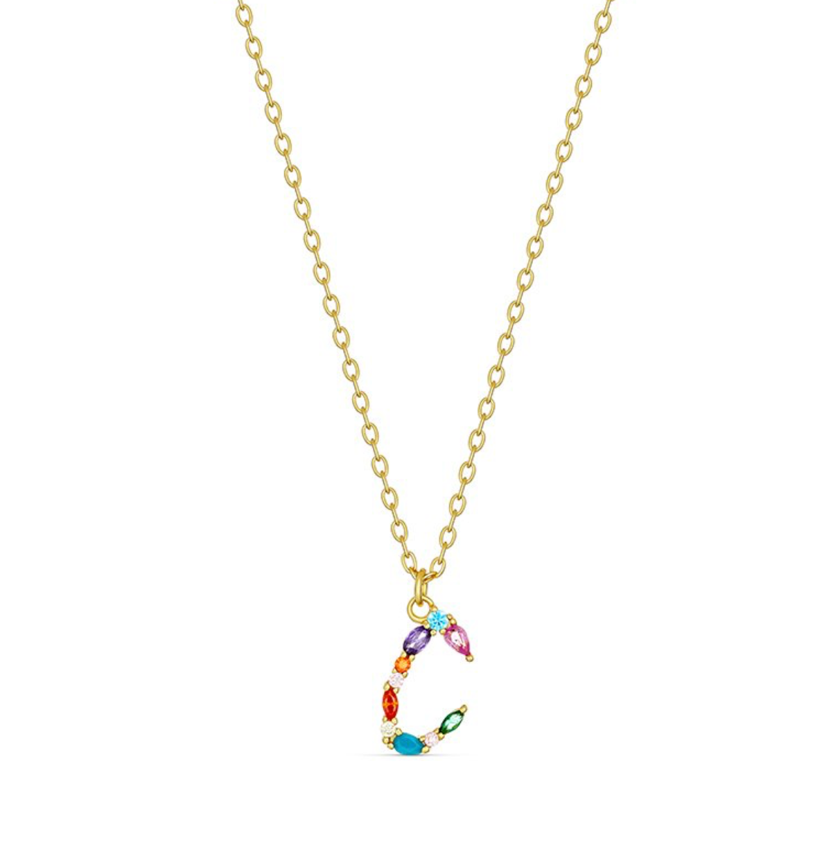 Elsa Dazzling Colourful Initial Necklace - Caesar Loves Ava