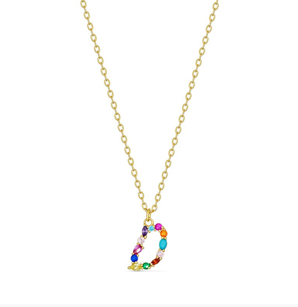 Elsa Dazzling Colourful Initial Necklace - Caesar Loves Ava
