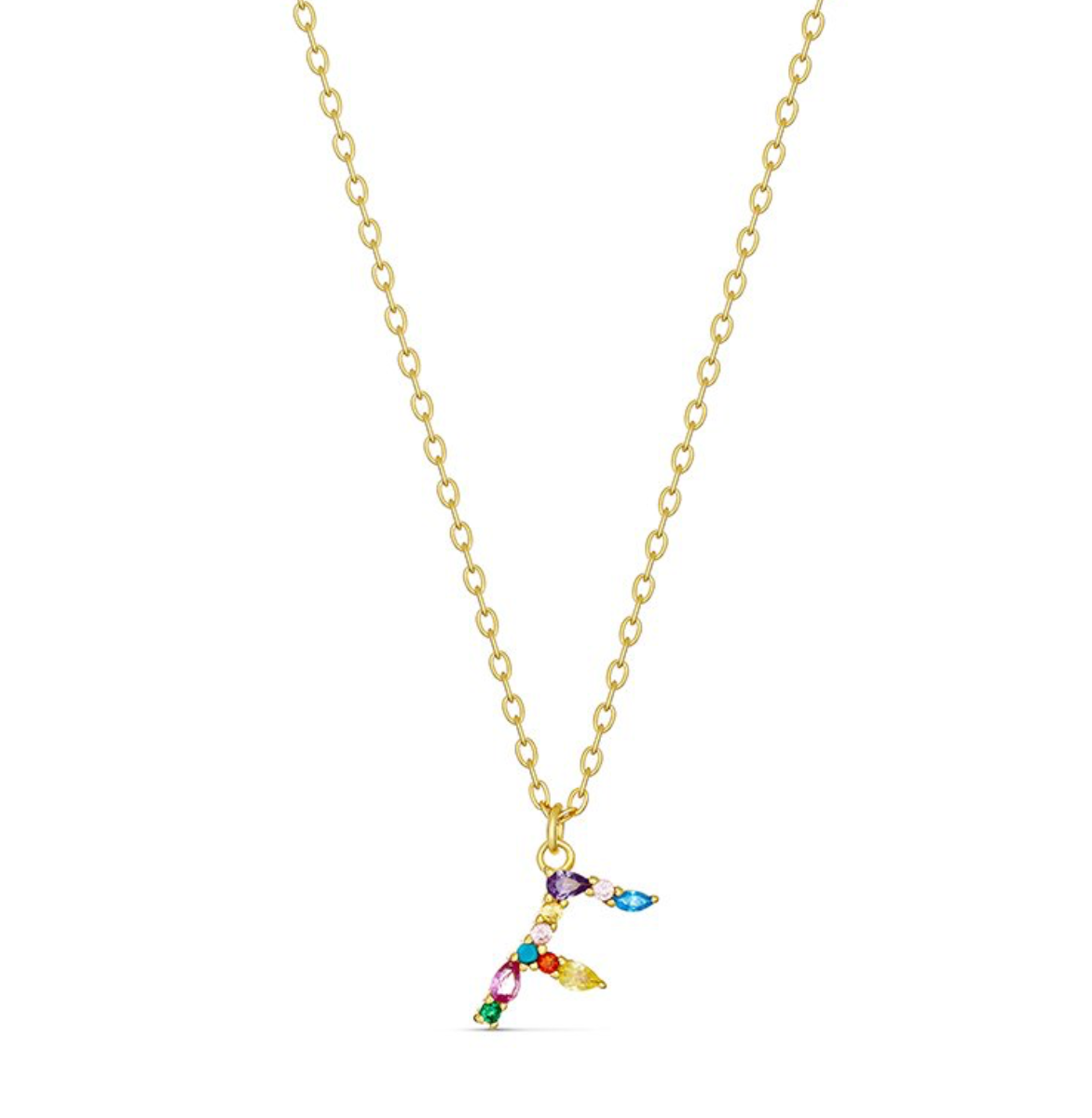 Elsa Dazzling Colourful Initial Necklace - Caesar Loves Ava