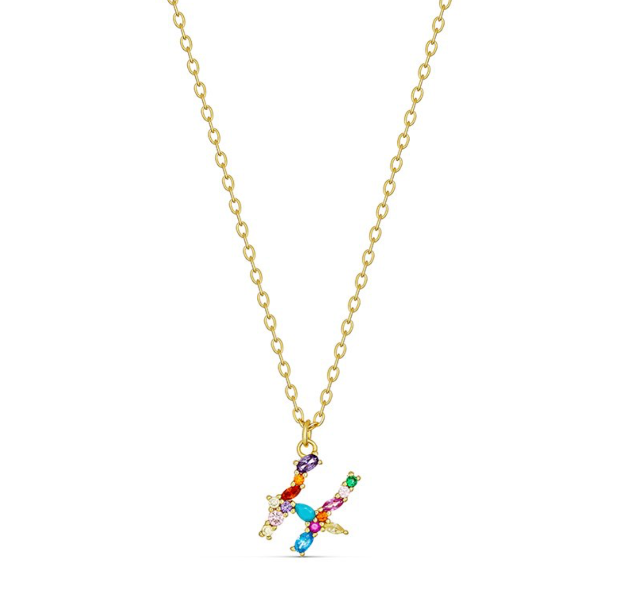 Elsa Dazzling Colourful Initial Necklace - Caesar Loves Ava
