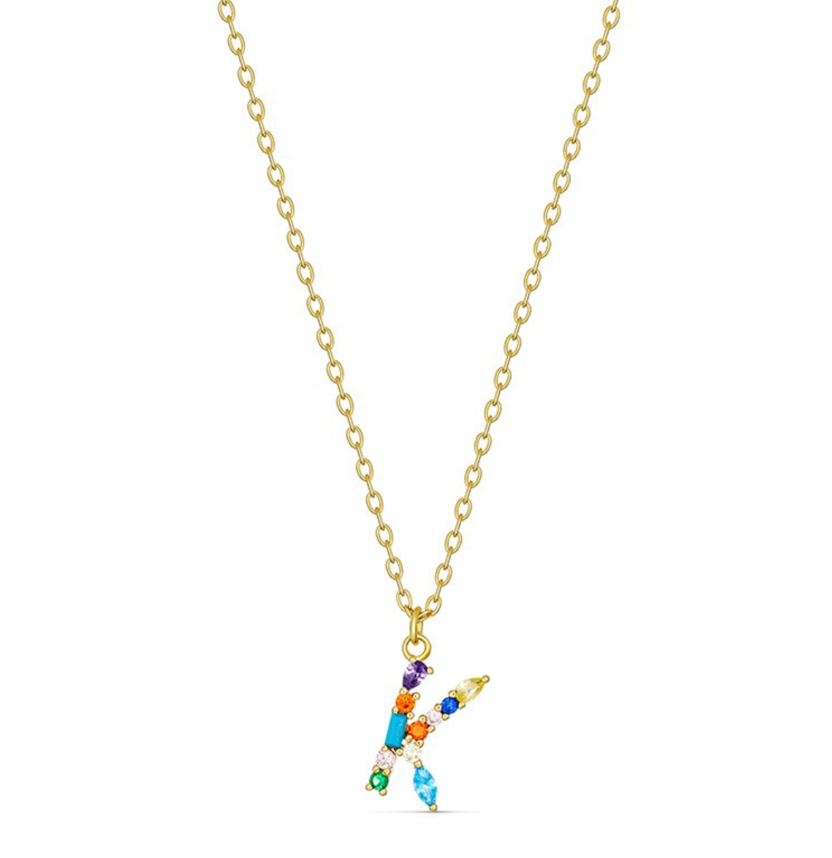 Elsa Dazzling Colourful Initial Necklace - Caesar Loves Ava