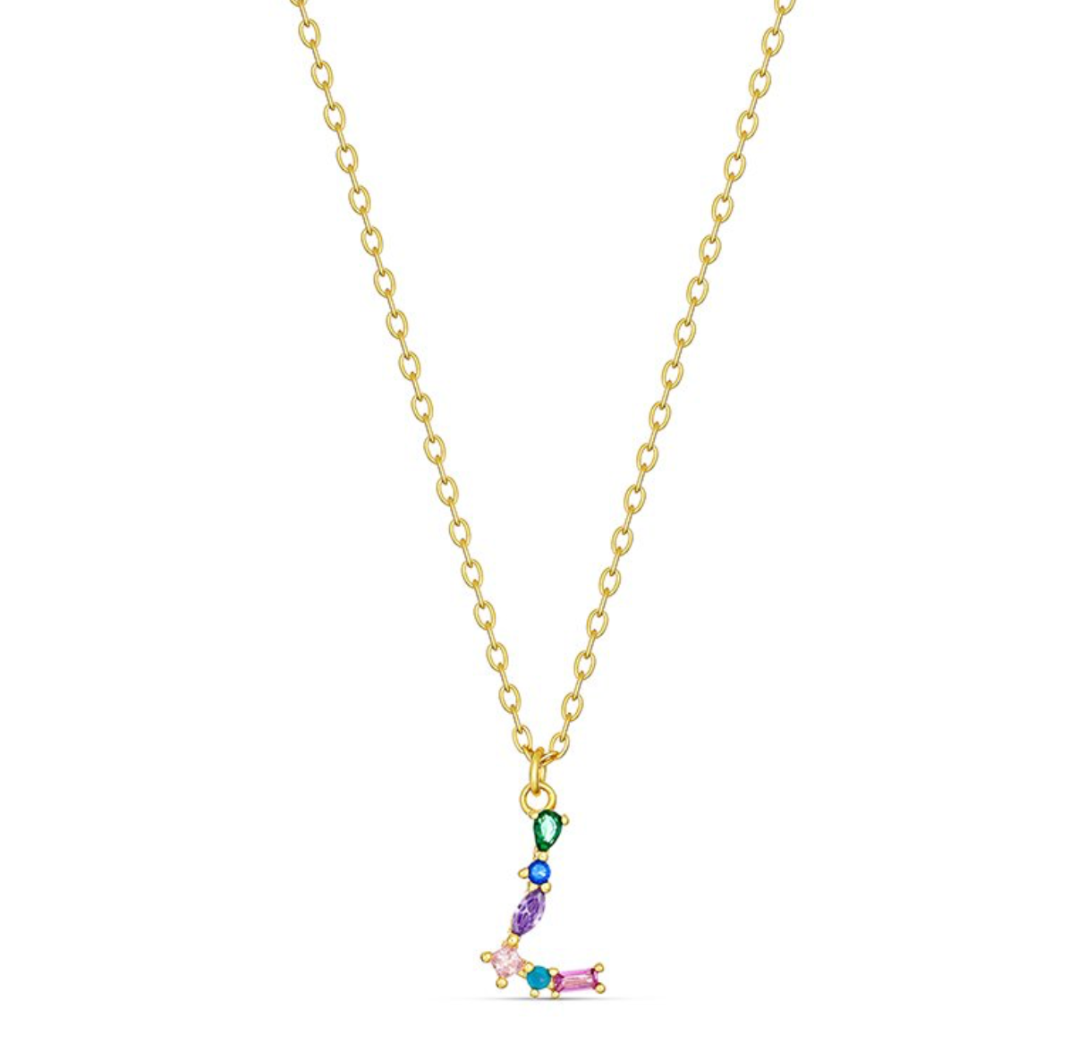 Elsa Dazzling Colourful Initial Necklace - Caesar Loves Ava
