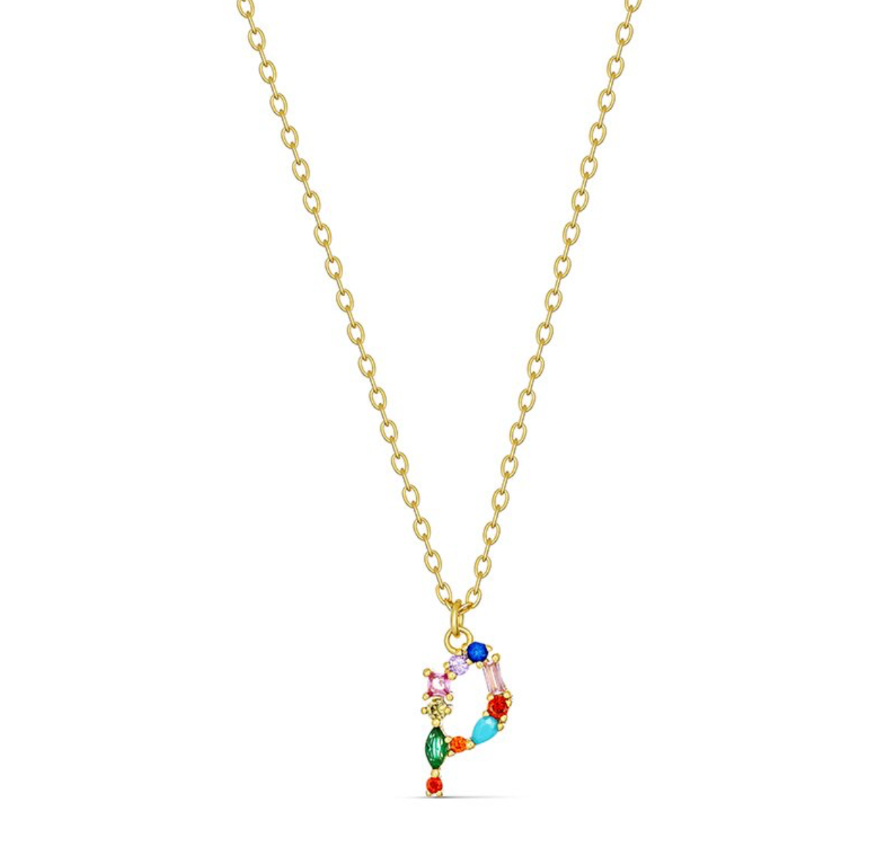 Elsa Dazzling Colourful Initial Necklace - Caesar Loves Ava