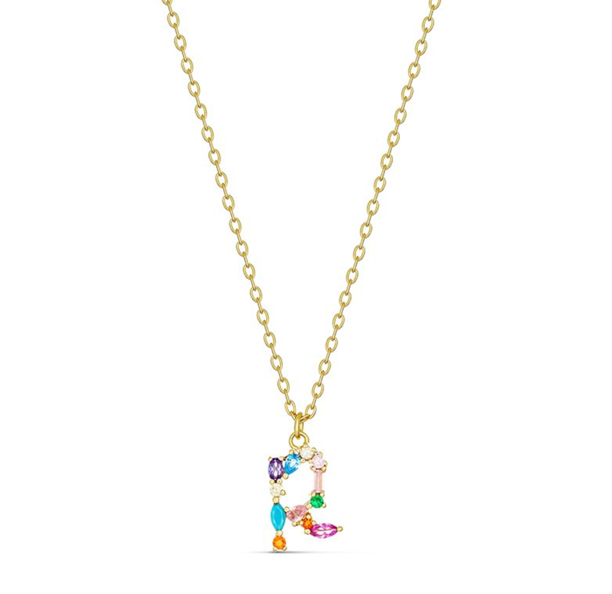 Elsa Dazzling Colourful Initial Necklace - Caesar Loves Ava