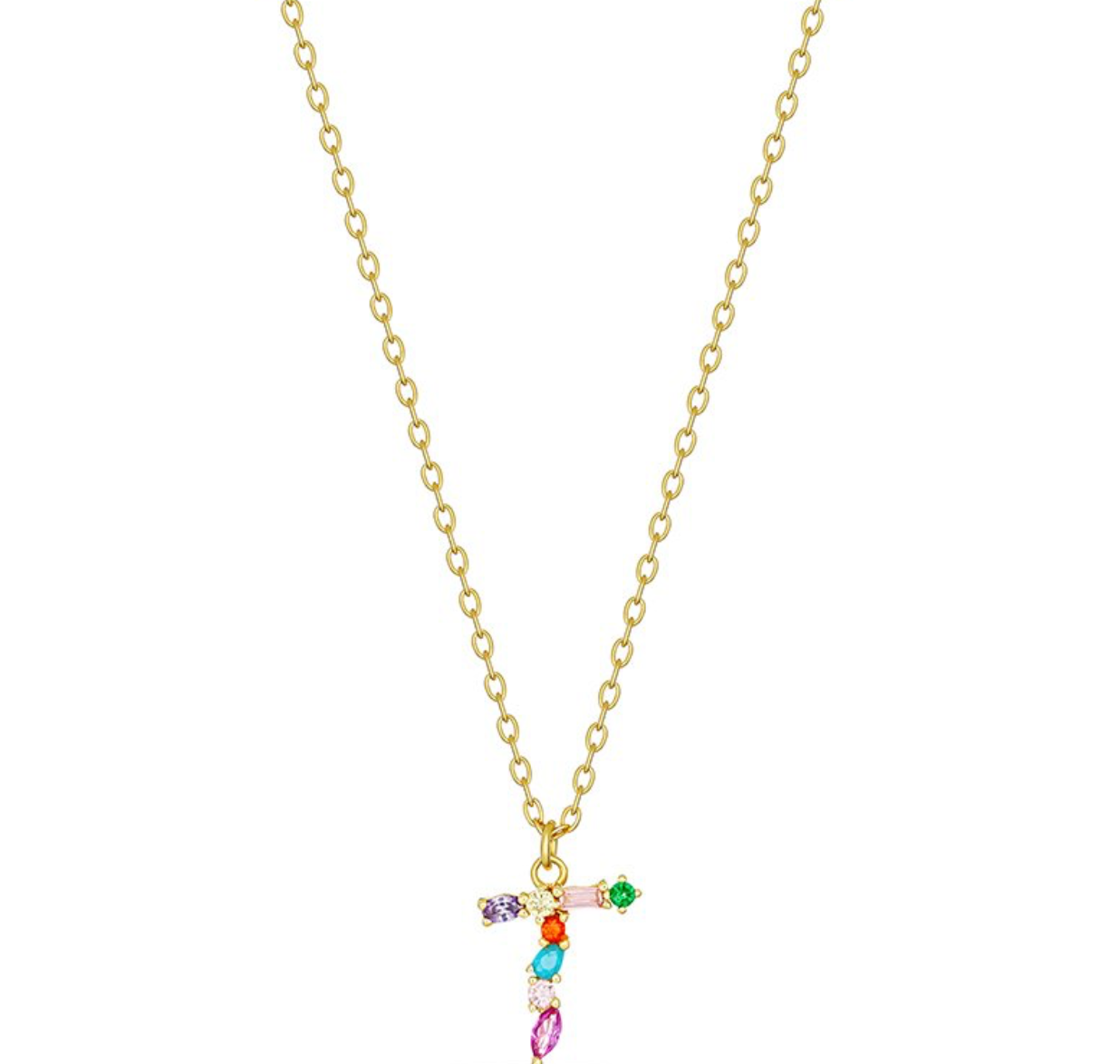 Elsa Dazzling Colourful Initial Necklace - Caesar Loves Ava