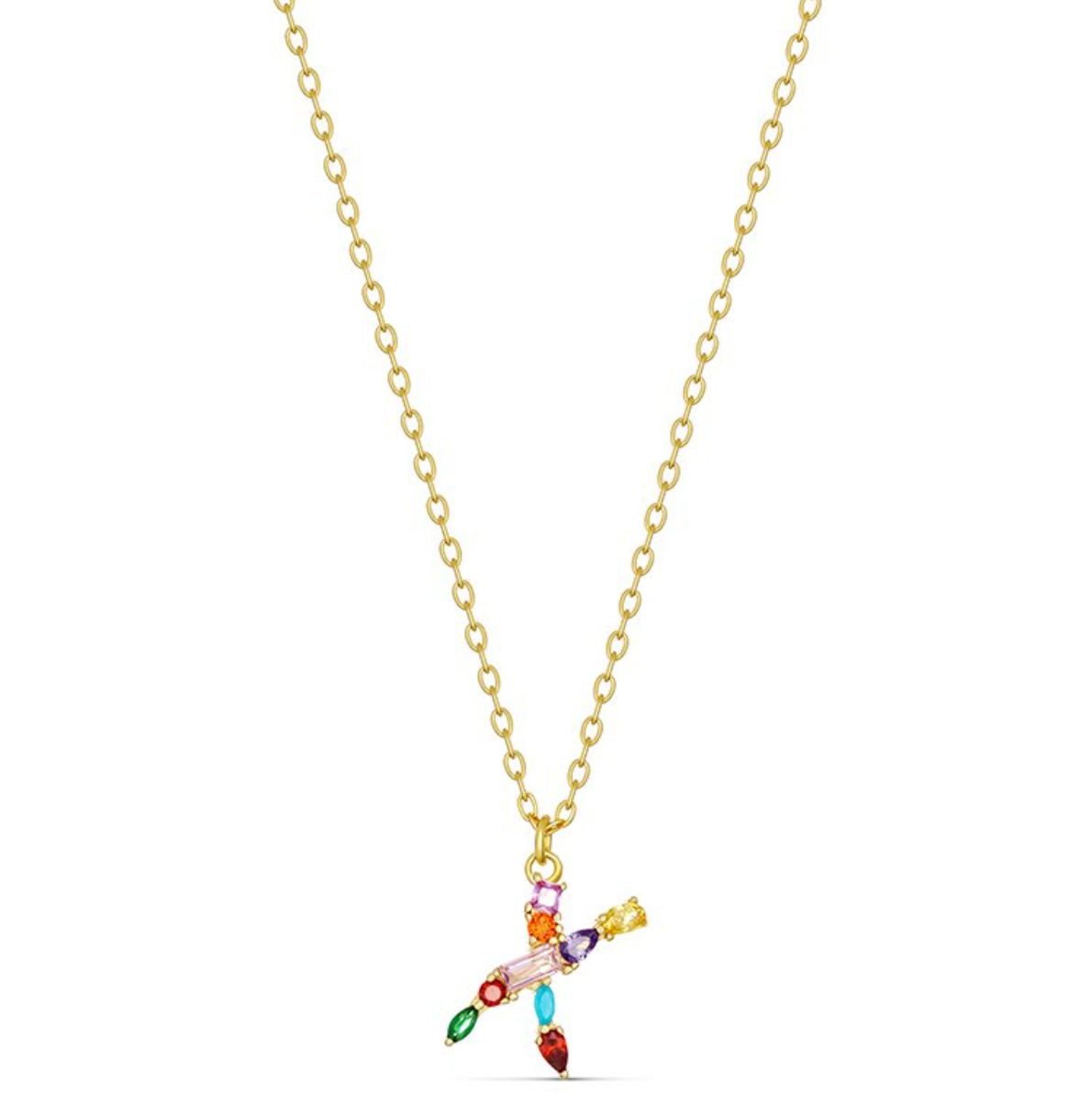 Elsa Dazzling Colourful Initial Necklace - Caesar Loves Ava