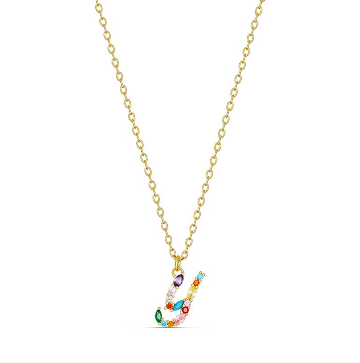 Elsa Dazzling Colourful Initial Necklace - Caesar Loves Ava