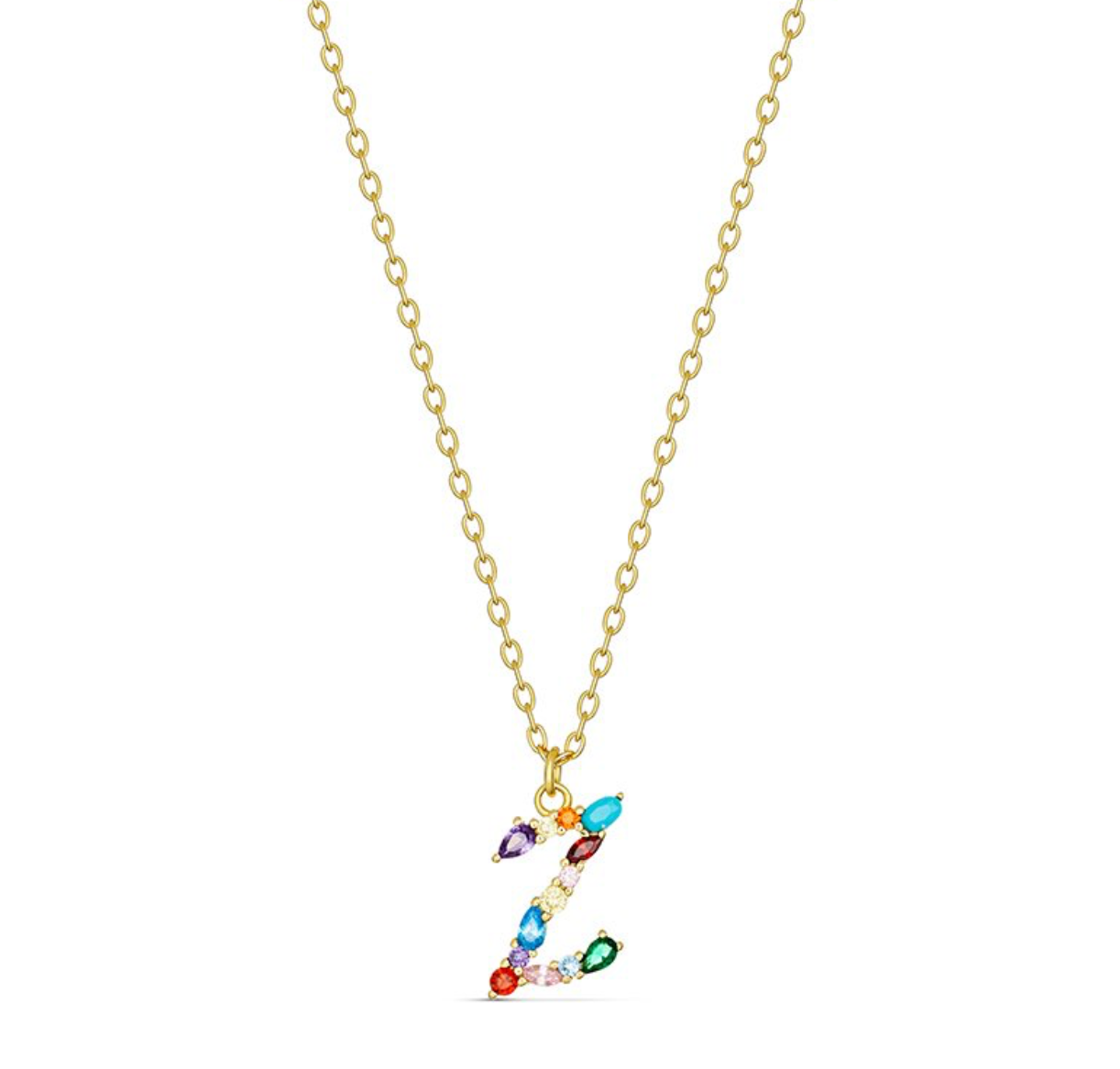 Elsa Dazzling Colourful Initial Necklace - Caesar Loves Ava