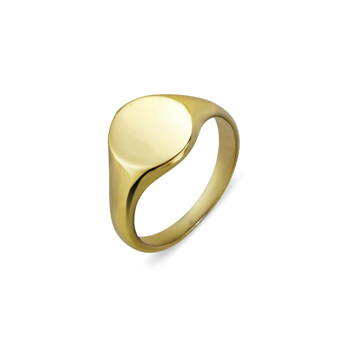 Natalia Sterling Silver and Gold Plated Silver Round Signet Ring - Caesar Loves Ava