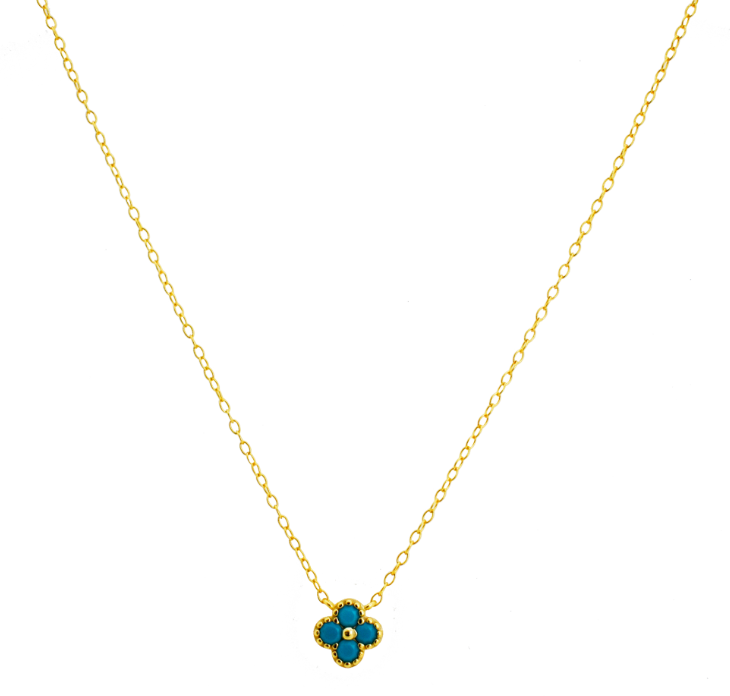 Teenie Turquoise Clover Necklace - Caesar Loves Ava