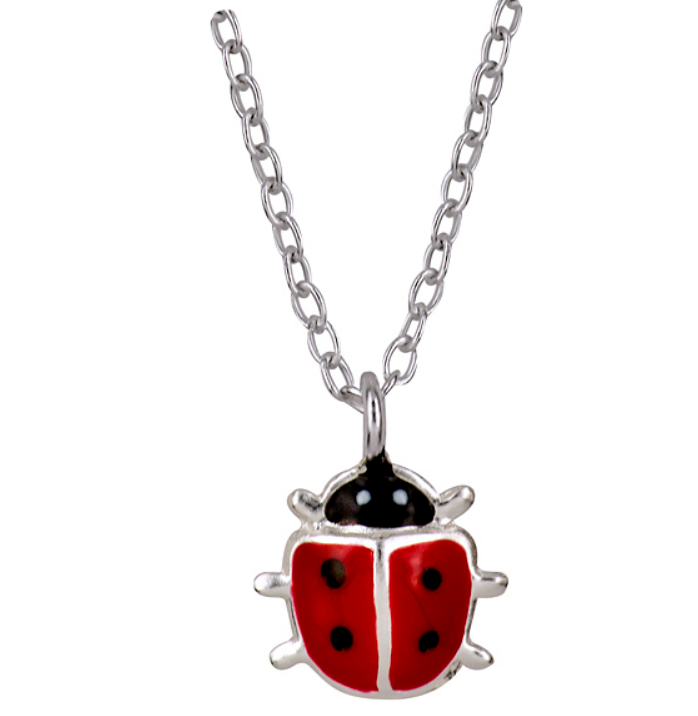 Trina Red Enamel Lady Beetle Necklace - Caesar Loves Ava