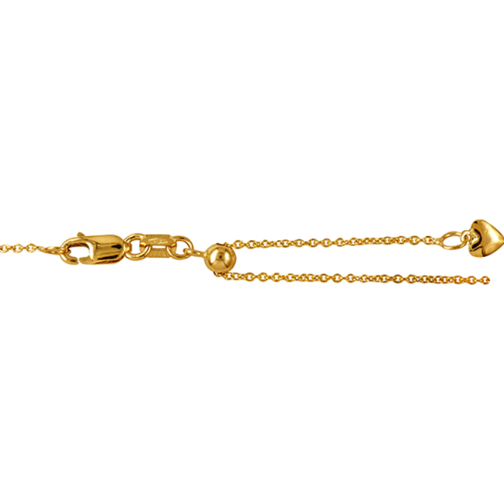 Italian Yellow Gold Slider Cable Chain - Caesar Loves Ava