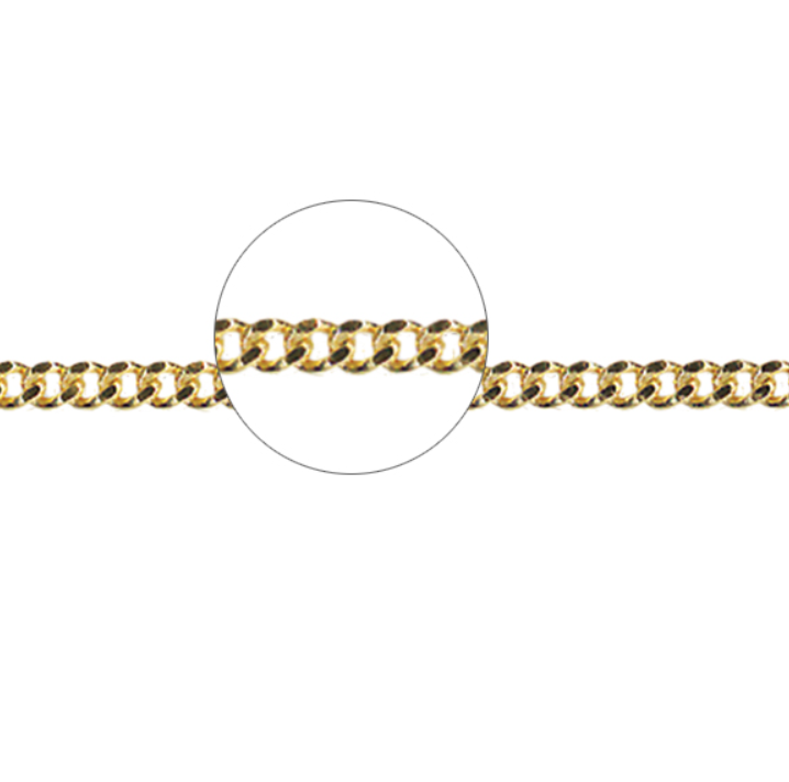 Yellow Gold Diamond Cut Curb Chain - Caesar Loves Ava