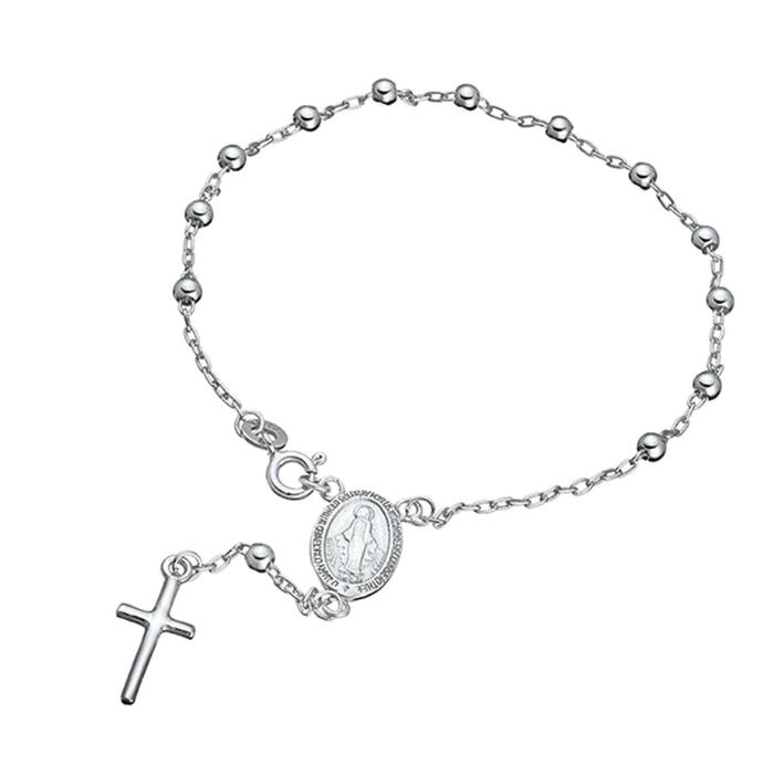 Hope Sterling Silver Our Lady Mary Rosary Beads Rosary Bracelet - Caesar Loves Ava