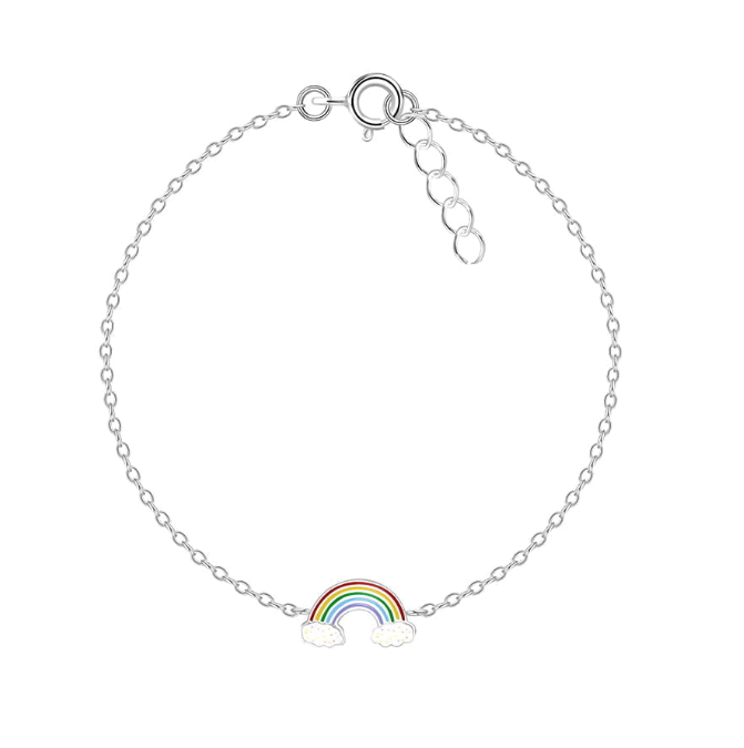 Annisa Sterling Silver and Enamel Rainbow Bracelet - Caesar Loves Ava