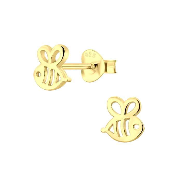 Goldie 14 Carat Gold Plated Cut Out Bee Earrings - Caesar Loves Ava