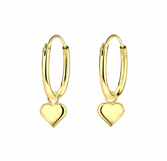 Tamia Sterling Silver Huggies with Heart Charm - Caesar Loves Ava