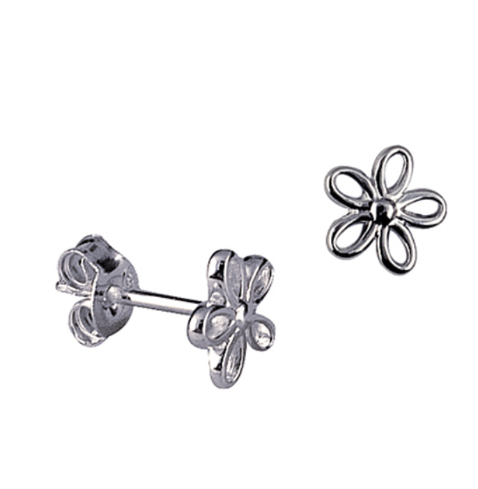 Fleur Solid Sterling Silver Floral Studs - Caesar Loves Ava