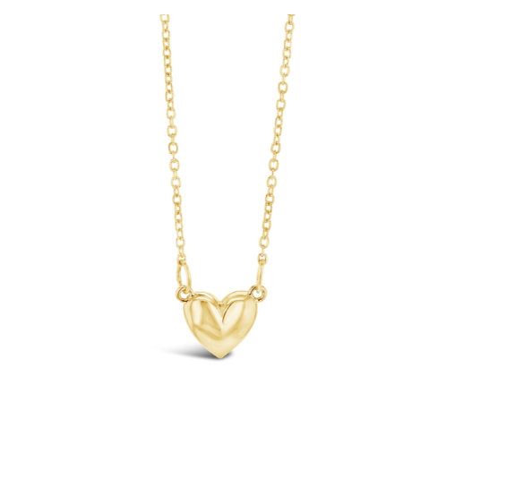 Tatiana Solid Gold Petite Puff Heart Necklace - Caesar Loves Ava