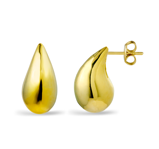 Anisa Stirling Silver 3D Teardrop Studs - Caesar Loves Ava