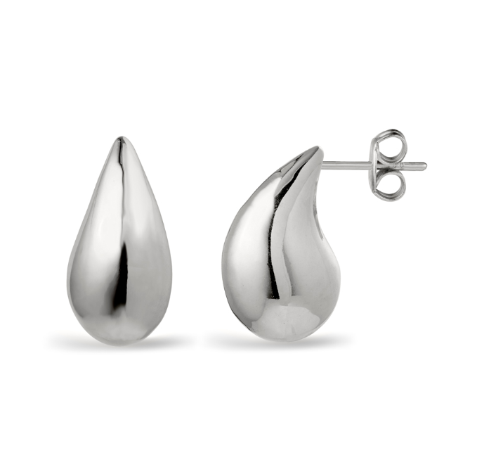 Anisa Stirling Silver 3D Teardrop Studs - Caesar Loves Ava