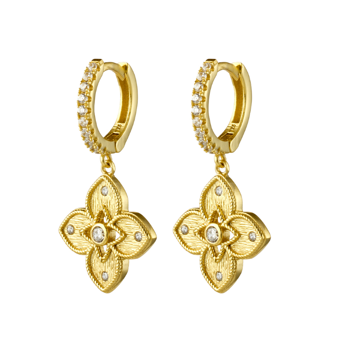 Zelia Sterling Silver Venetian Clover Drop Earrings - Caesar Loves Ava