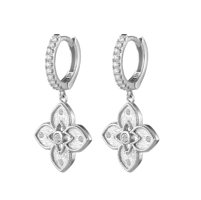 Zelia Sterling Silver Venetian Clover Drop Earrings - Caesar Loves Ava