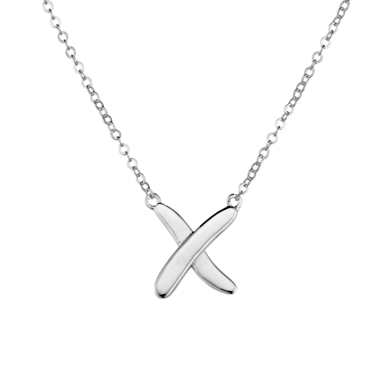 Charisma Sterling Silver 'Kiss-Kross- Necklace