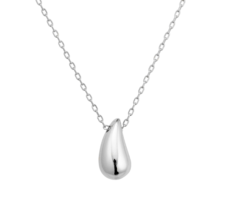 Teddora Sterling Silver Teardrop Necklace - Caesar Loves Ava