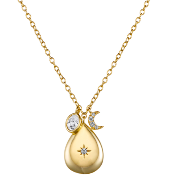 Estrella Sterling Silver Clestial Charm Necklace