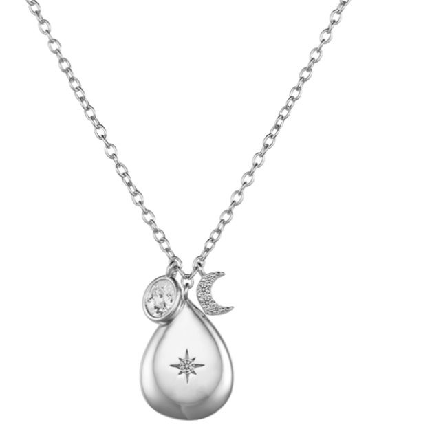 Estrella Sterling Silver Clestial Charm Necklace