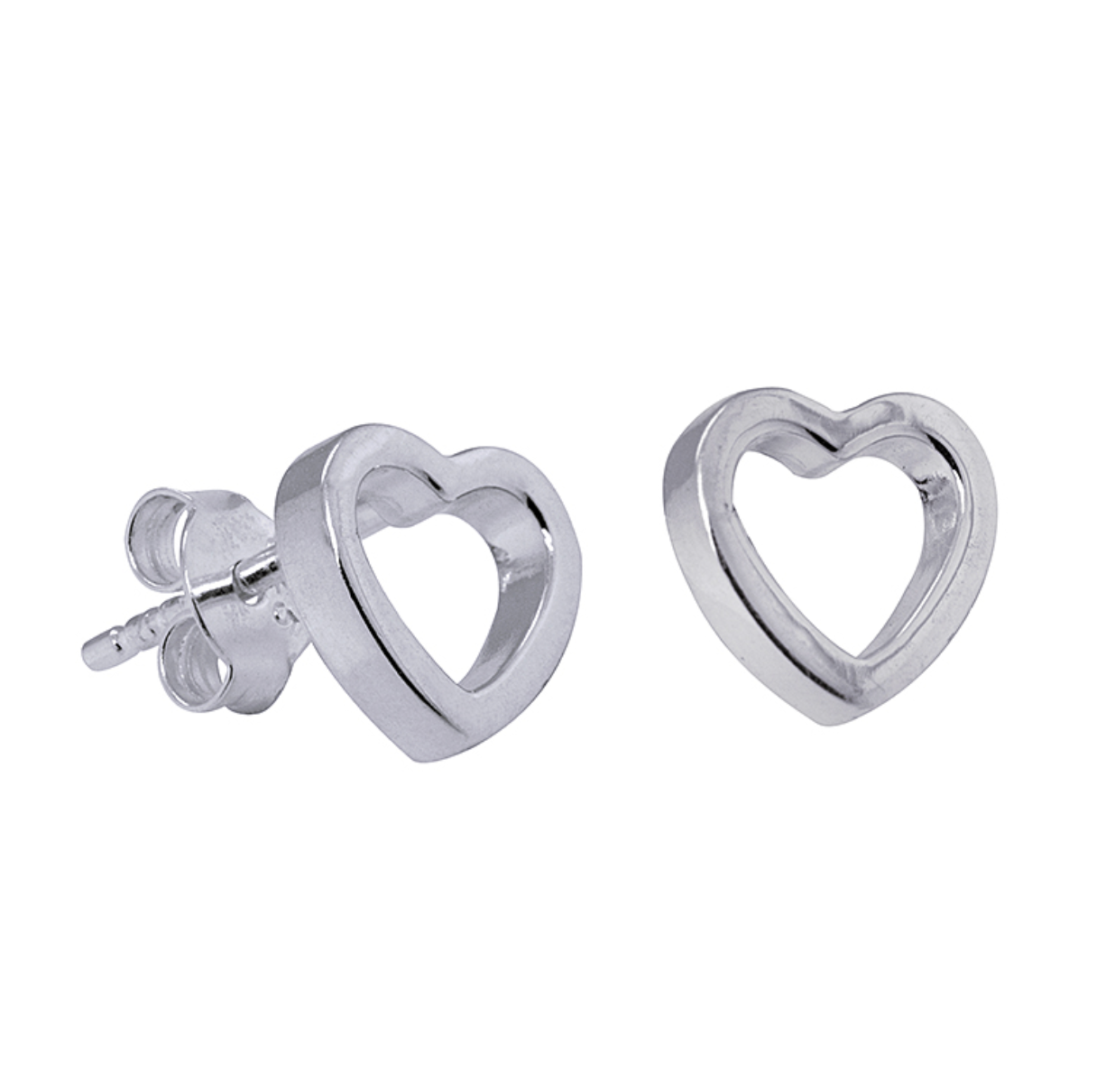 Hadley Sterling Silver Cut Out Heart Stud Earrings