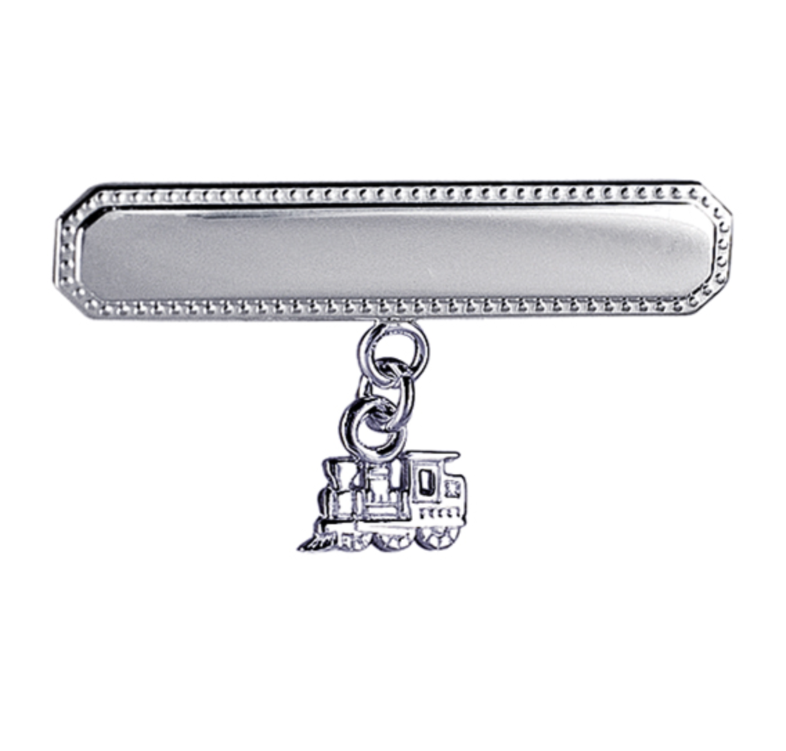 Harry Sterling Silver Baby Brooch With Train Charm
