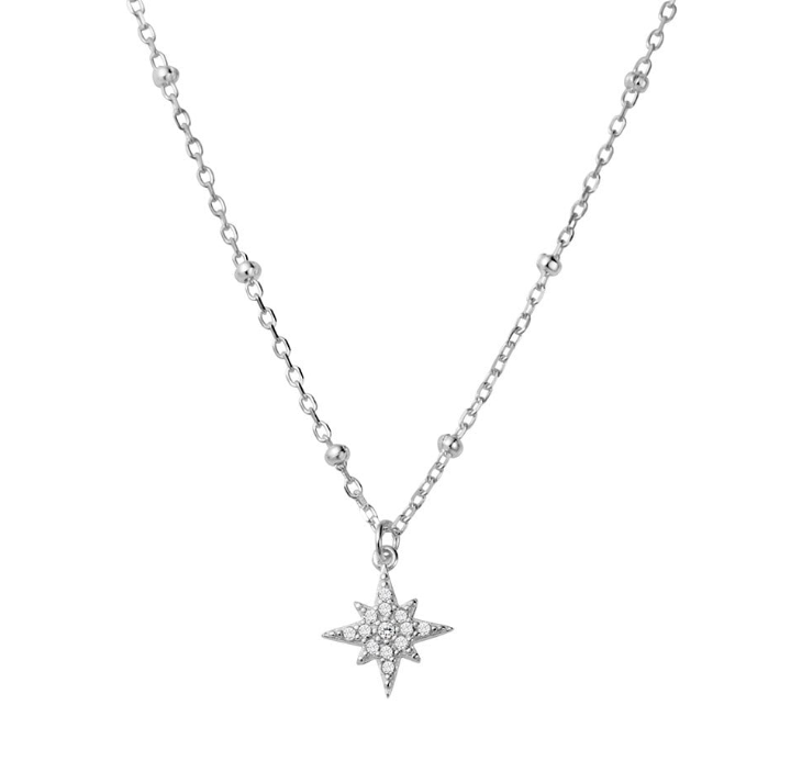 Arina Dazzling Sterling Silver Star Necklace