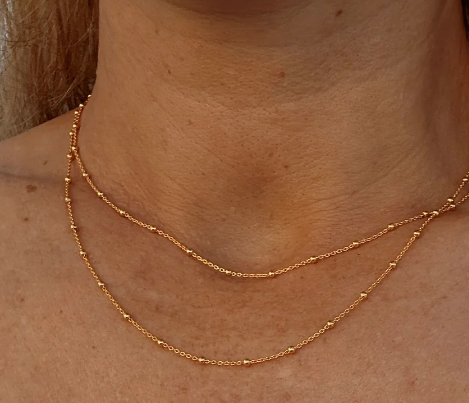 Indiana Gold Plated Silver Ball Chain - 45cm