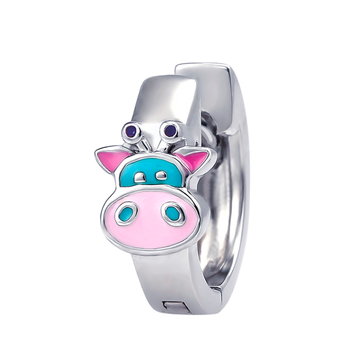 Neva Sterling Silver and Enamel Cow Huggies - Caesar Loves Ava