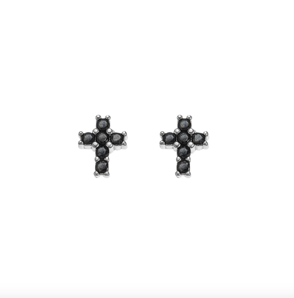 Lani Sterling Silver Cross Studs with Coloured Stones - Caesar Loves Ava