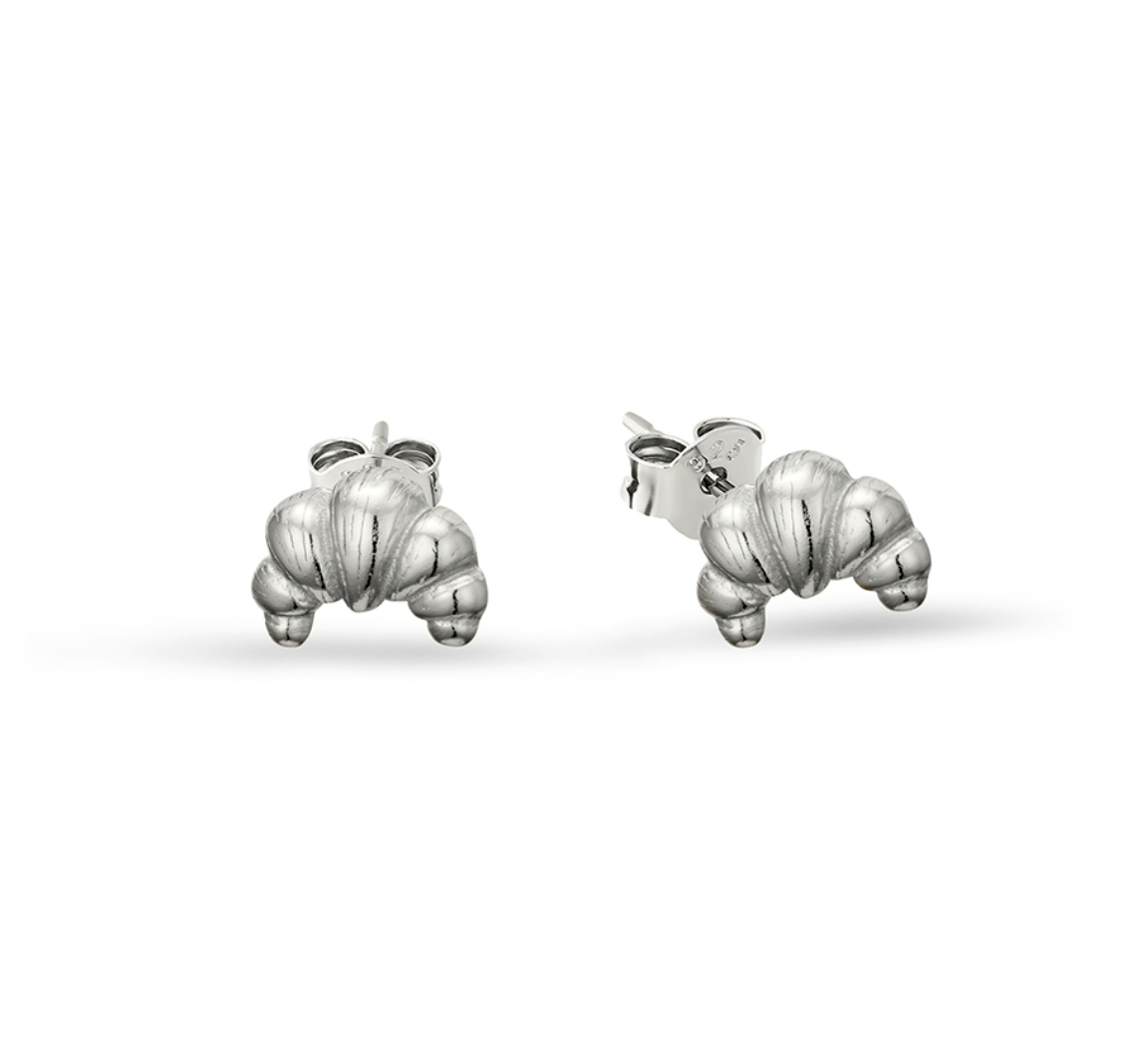 Yvette Petite Sterling Silver Croissant Studs