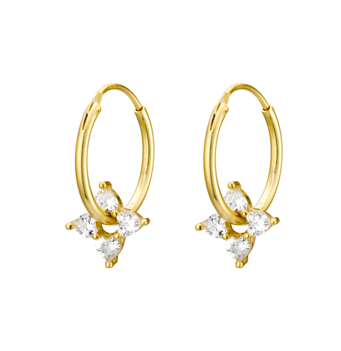 Kat Dazzling Floating Star Hoop Earrings