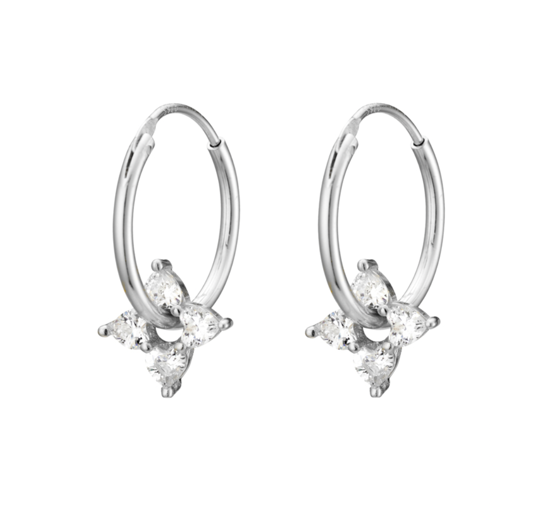 Kat Dazzling Floating Star Hoop Earrings