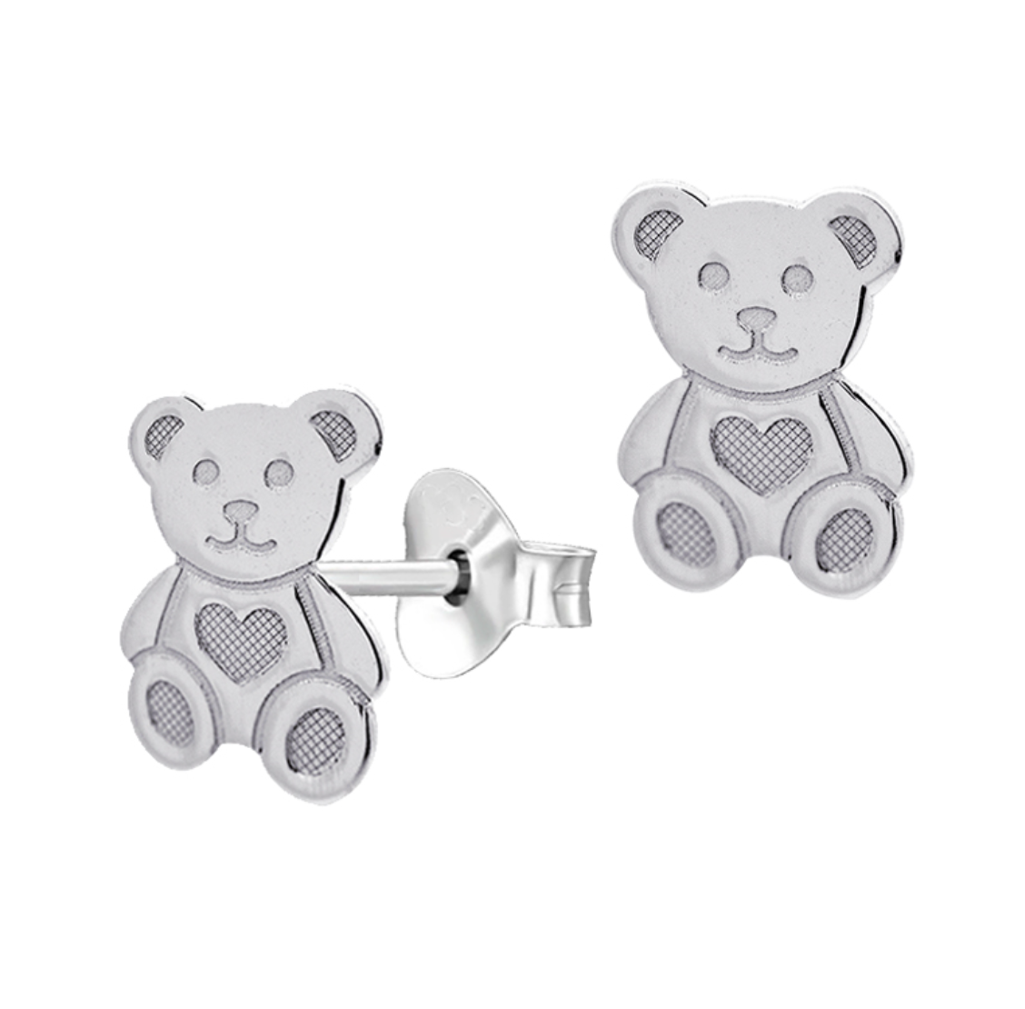 Tori the Teddy Bear Solid Silver Studs - Caesar Loves Ava