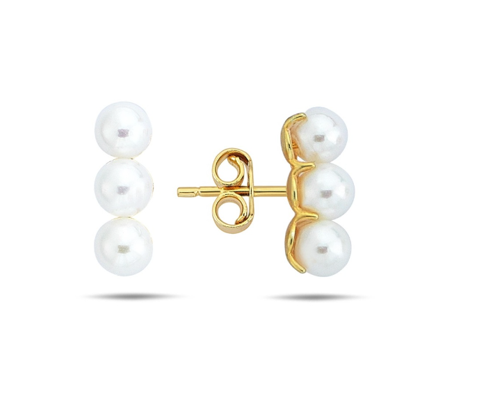 Filipa Triple Freshwater Stud Earrings - Caesar Loves Ava